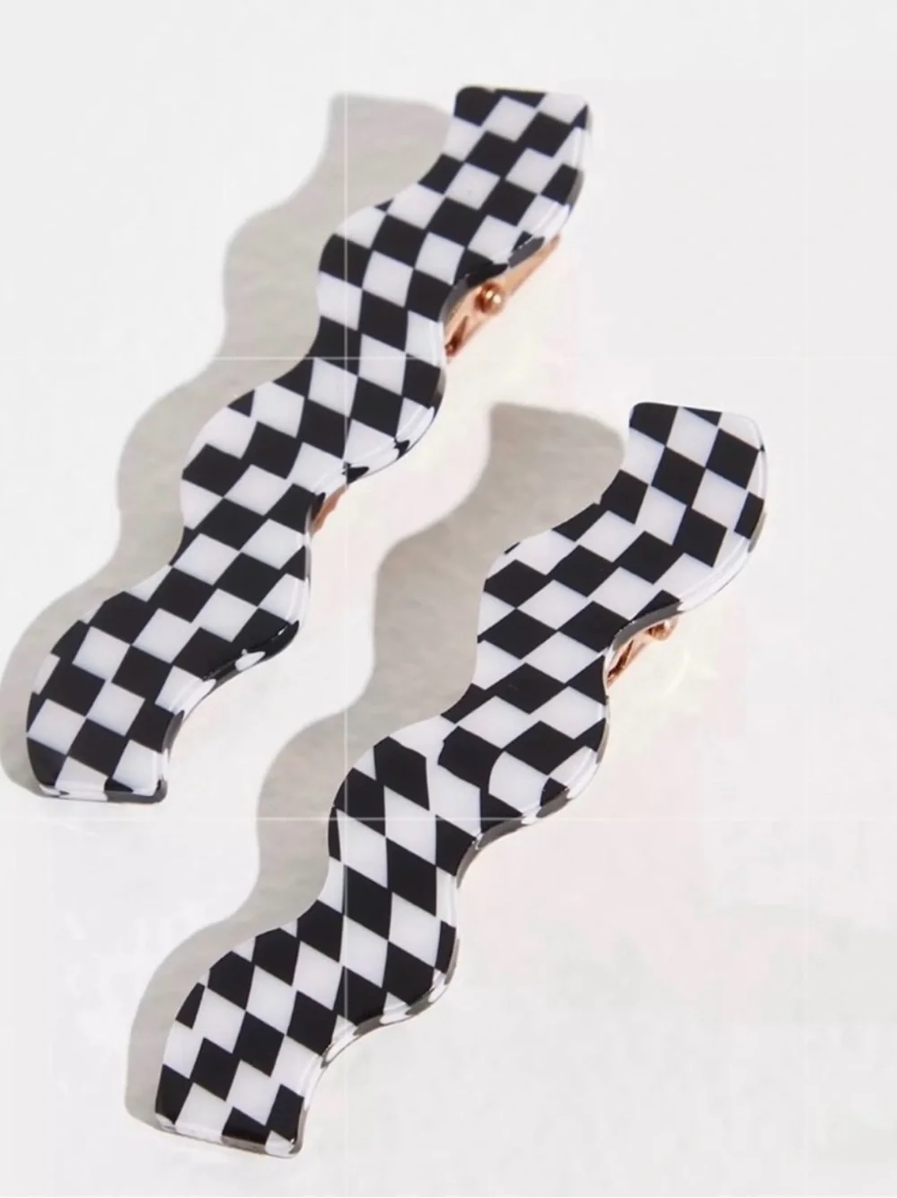 New🌟Free people-Wavy Checkerboard Hair Clips